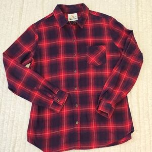 Field & Stream Red and Blue Plaid Shirt Med